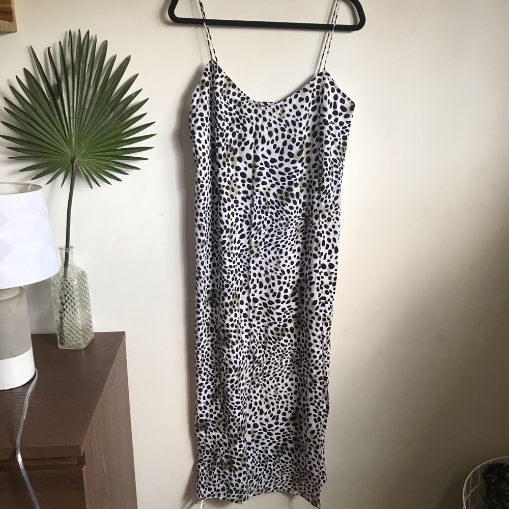 Motel Leopard Print Slit Spaghetti astral Dress